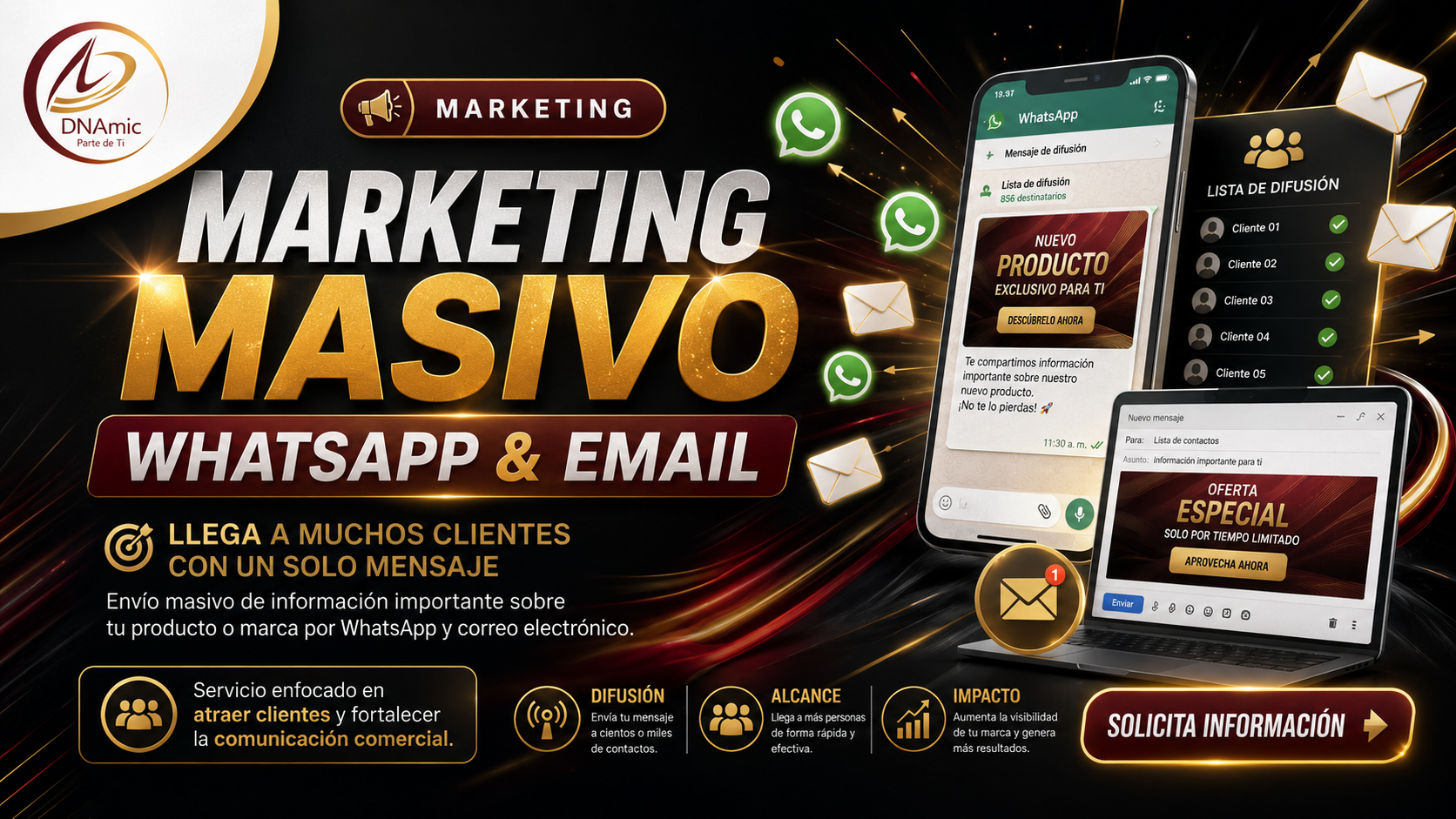 Marketing Masivo (WhatsAPP, email, telgram)