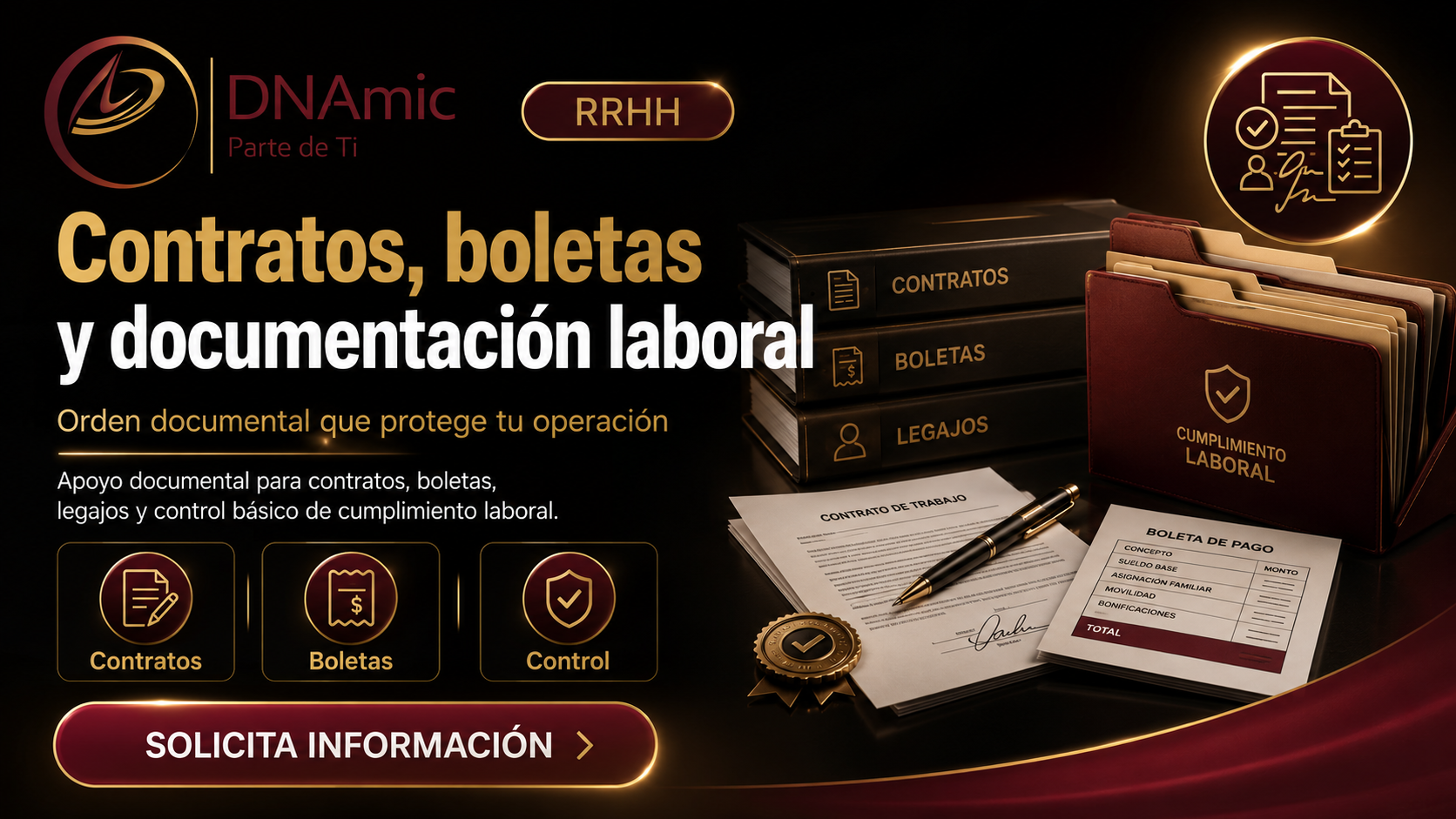 Contratos, boletas y documentación laboral